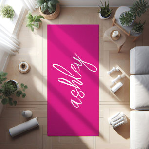 Personalised Monogram Hot Pink Yoga Mat