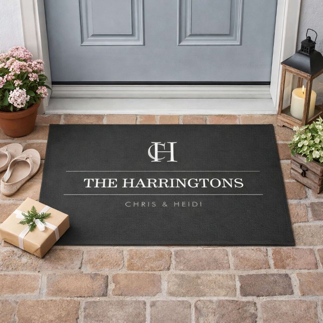 Personalised Monogram Housewarming Gift Dark Grey Doormat (Creator Uploaded)
