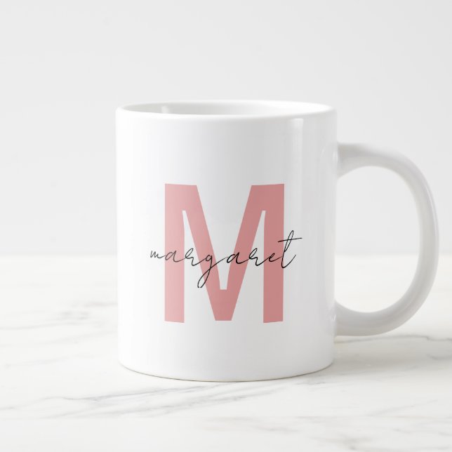 Personalised Monogram Initial Letters Name Large Coffee Mug (Right)
