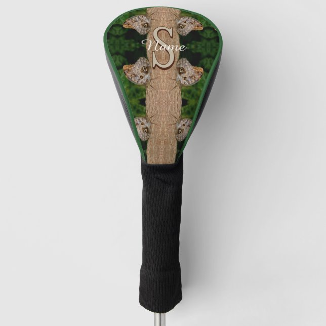 Personalised Monogram Initial Name Butterfly Art Golf Head Cover (Front)