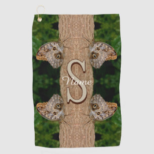 Personalised Monogram Initial Name Butterfly Art Golf Towel