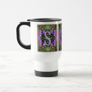 Personalised Monogram Initial Name Butterfly Art Travel Mug