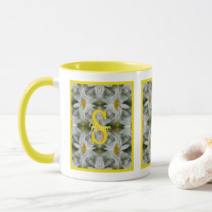 Personalised Monogram Initial Name Daisy Art Mug