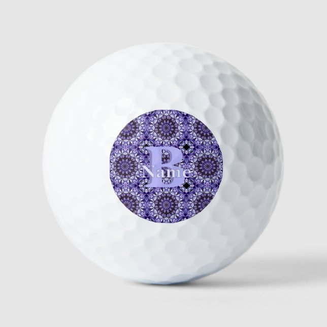 Personalised Monogram Initial Name Floral Art Golf Balls (Front)