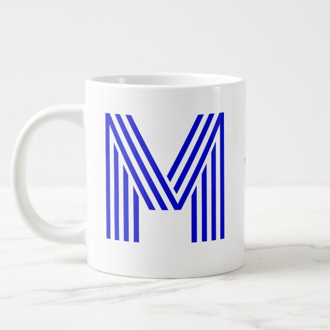 Personalised Monogram Initial & Name | Large Jumbo Coffee Mug (Left)