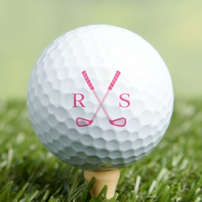 Personalised Monogram Initial Pink Golf Balls (Creator Uploaded)