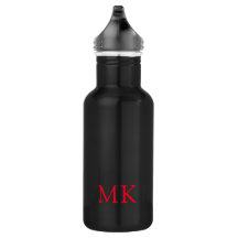Personalised Monogram Initials Modern Red Black