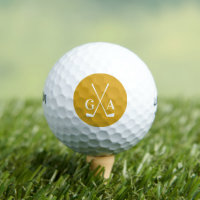 Personalised Monogram initials with Crossed Clubs