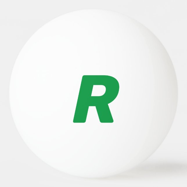 Personalised Monogram Initials Yellow Green Custom Ping Pong Ball (Front)