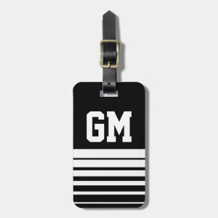 Personalised monogram intitial luggage tag for men