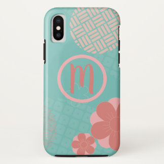 Personalised monogram Japanese pattern Case-Mate iPhone Case