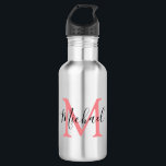 Personalised Monogram Kids Back To School Stainles 532 Ml Water Bottle<br><div class="desc">Send your kids back to school in style, with these stylish monogram water bottles. Perfect for trips to the park, beach, sports, and picnics. The bottle features your childs initial and name, all font styles, size and colour of text can be changed by clicking on the customise further link after...</div>