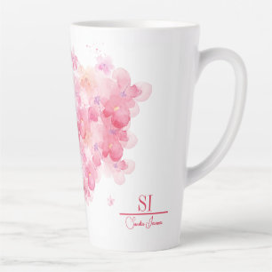Personalised Monogram Latte Mug   Modern Floral D.