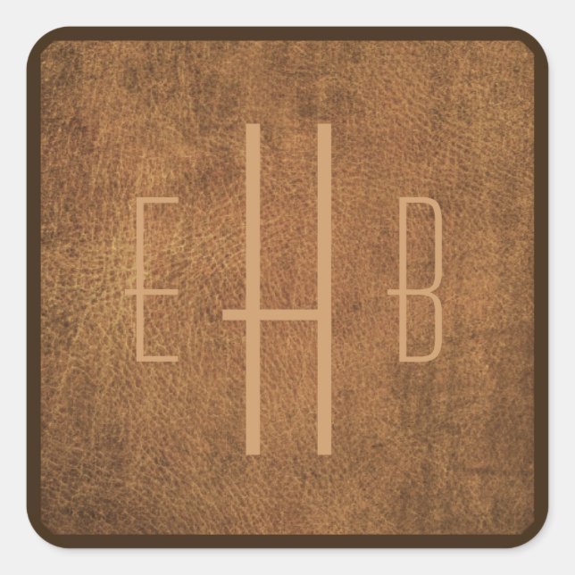Personalised Monogram Leather Image Stickers (Front)
