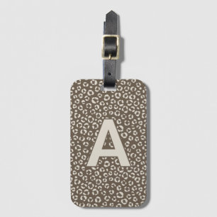 Personalised Monogram Leopard animal print Luggage Tag