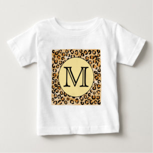 Personalised Monogram Leopard Print Pattern. Baby T-Shirt