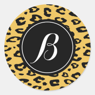 Personalised monogram leopard print stickers
