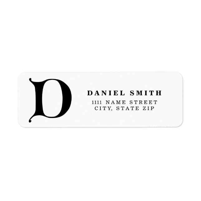 Personalised Monogram letter D - black colour (Front)