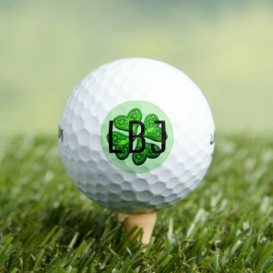 Personalised Monogram Lucky 4 Leaf Clover Gift Gol Golf Balls