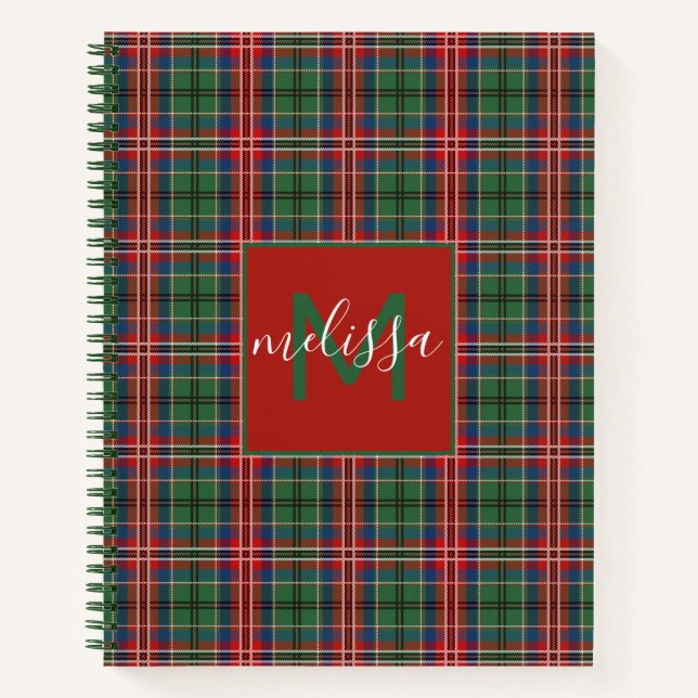 Personalised Monogram MacCulloch Tartan Plaid Notebook (Front)