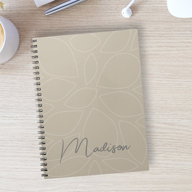 Personalised Monogram Minimalist Pattern Notebook (Personalized Monogram Minimalist Pattern Notebook by MINTIC DESIGN STUDIO)