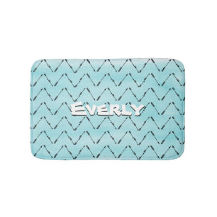 Personalised Monogram Mint Aztec Arrow Pattern Bath Mat
