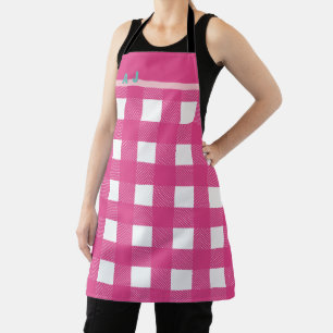 Personalised Monogram Modern Buffalo Check Apron