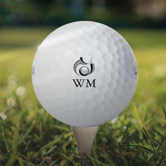 Personalised Monogram Modern Fox Golf Balls (Personalized Monogram Modern Fox Golf Balls)