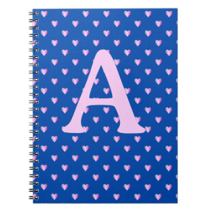 Personalised Monogram Modern Hearts Pattern Notebook