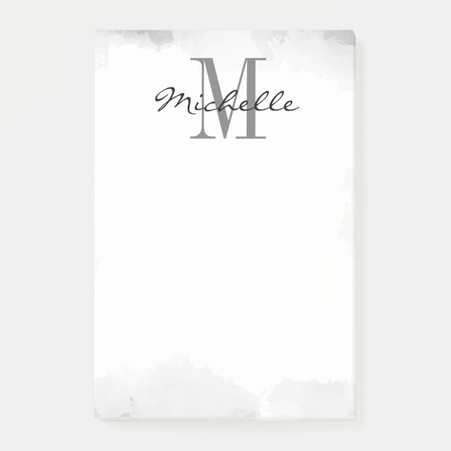 Personalised Monogram Modern Minimalist Feminine Post-it Notes (Front)