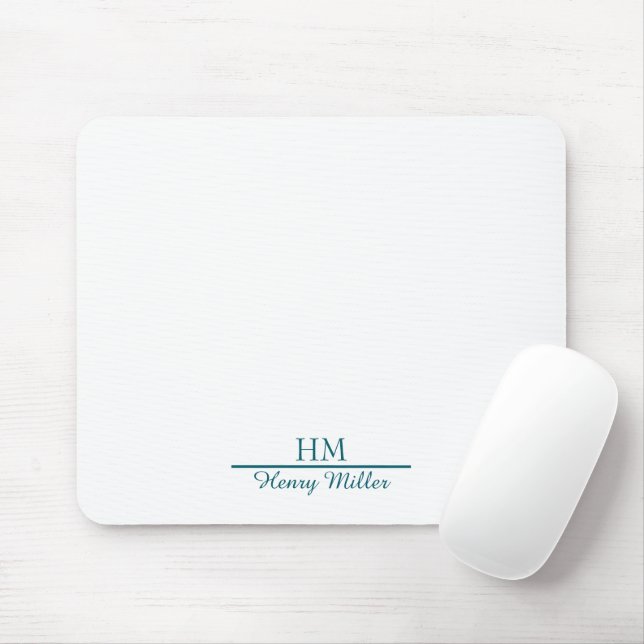 Personalised Monogram Mousepad–Custom Initial  Mouse Pad (With Mouse)