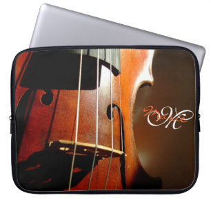 Personalised Monogram Music Violin Laptop Sleeve