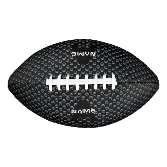 Personalised Monogram Name Black and White Texture Football (Front)