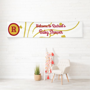 Personalised monogram name confetti baby shower ba banner