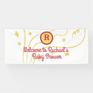 Personalised monogram name confetti baby shower banner