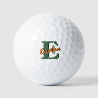 Personalised Monogram Name Dark Green and Orange Golf Balls