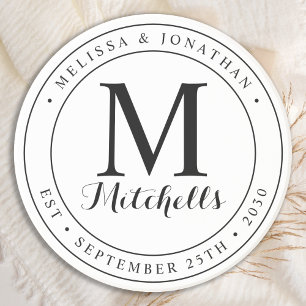 Personalised Monogram Name Date Wedding Coaster
