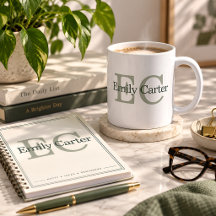 Personalised Monogram Name Elegant Coffee