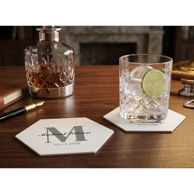 Personalised Monogram & Name for Groomsmen Paper Coaster (Personalized Monogram & Name for Groomsmen Paper Coaster)