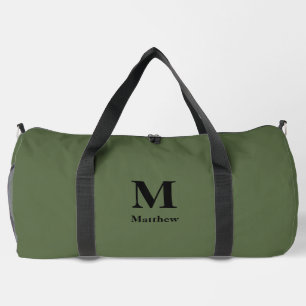 Personalised Monogram Name Green Duffle Bag