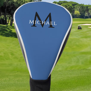 Personalised Monogram Name Initial Blue Golf Head Cover