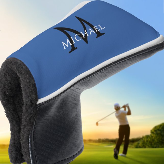 Personalised Monogram Name Initial Royal Blue Golf Head Cover (Personalized Monogram Name Initial Royal Blue Golf Head Cover)