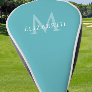 Personalised Monogram Name Initial Teal Golf Head Cover