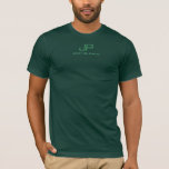 Personalised Monogram Name Mens Modern T-Shirt<br><div class="desc">Personalised Monogram Initial Letter Name Template Elegant Trendy Men's Forest Green Bella Canvas Short Sleeve T-Shirt.</div>