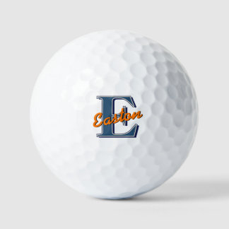 Personalised Monogram Name Navy Blue and Orange Golf Balls