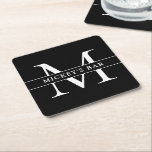 Personalised Monogram Name Square Paper Coaster<br><div class="desc">This personalised bar mat is a great gift for anyone in your life! Wow your friends and family with this classic and stylish design that can be personalised to your liking.</div>