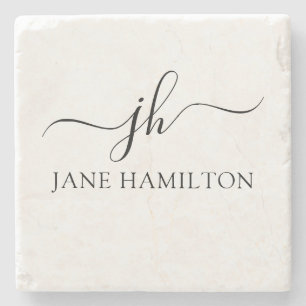 Personalised Monogram Name Stone Coaster