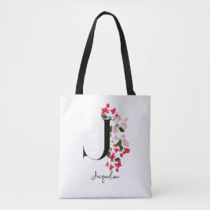 Personalised Monogram Name Tote Bag - Letter J