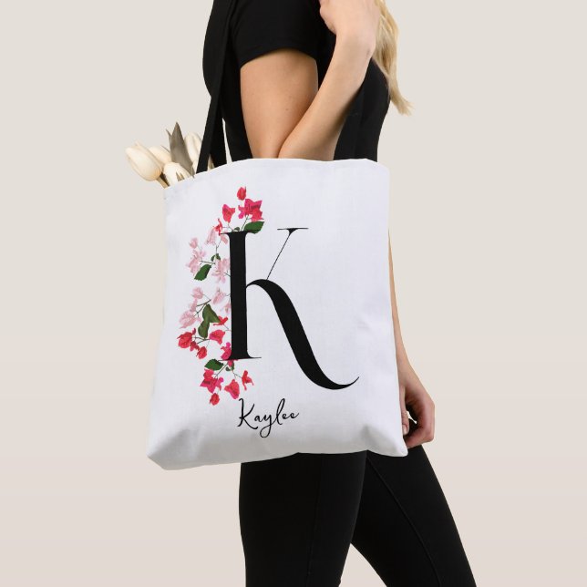 Personalised Monogram Name Tote Bag - Letter K (Close Up)