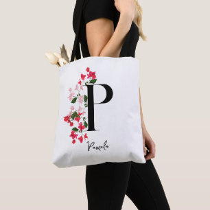 Personalised Monogram Name Tote Bag - Letter P